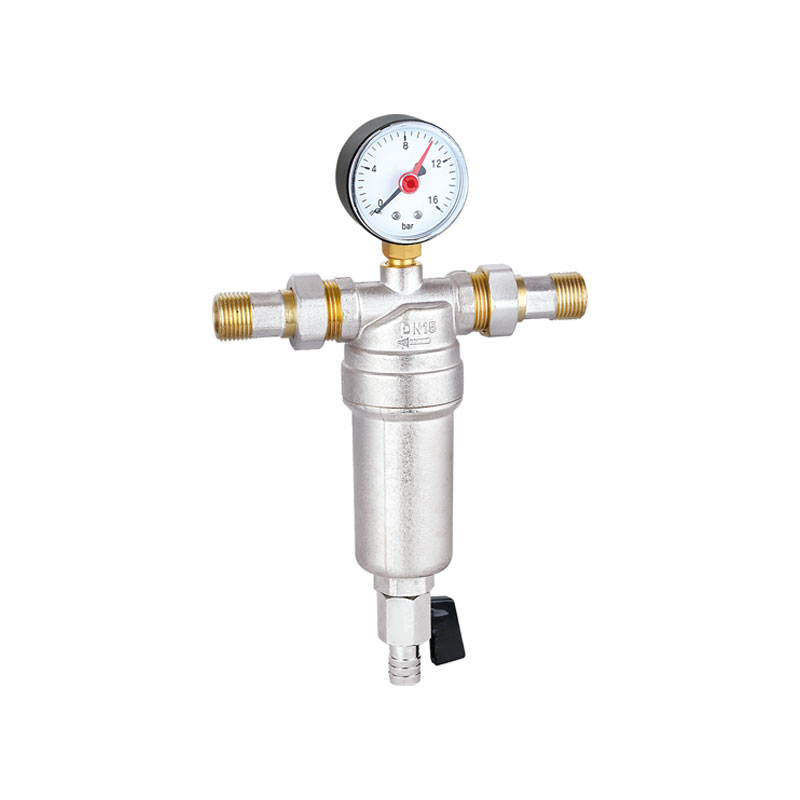 Bouteille d'eau en laiton Filtre avec manomètre pour eau froide AMT-3021